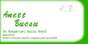 anett bucsu business card